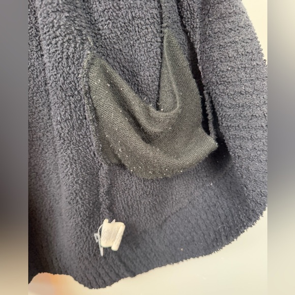 Ugg Fremont Fluffy Knit Open-Front Ribbed Trim Cardigan Black Small - Picture 6 of 9